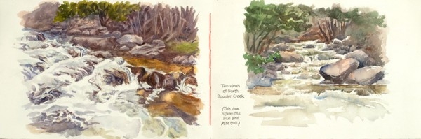 Two views of North Boulder Creek