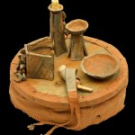 Altar, clay, leather, wood, bone, wax