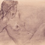 Female Nude, charcoal
