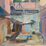 Jerusalem Market, watercolor