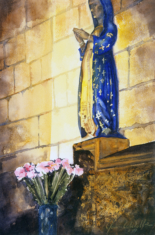 Madonna in Chartres, watercolor