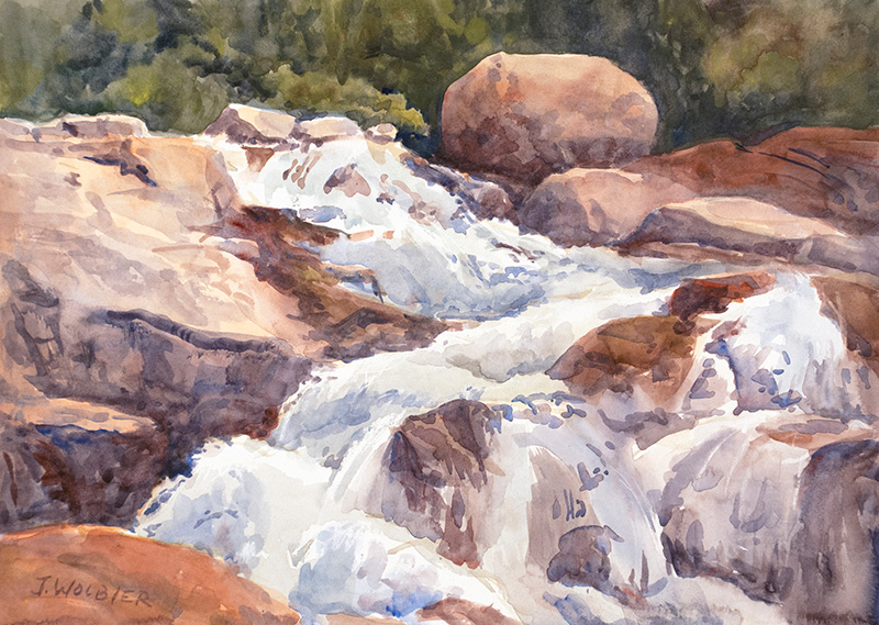 Roaring River, plein air watercolor