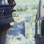 View Over Paris, watercolor