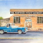 Montrose, CO is a pen and ink with watercolor