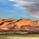 Sand Dunes National Park is a pen and ink with watercolor