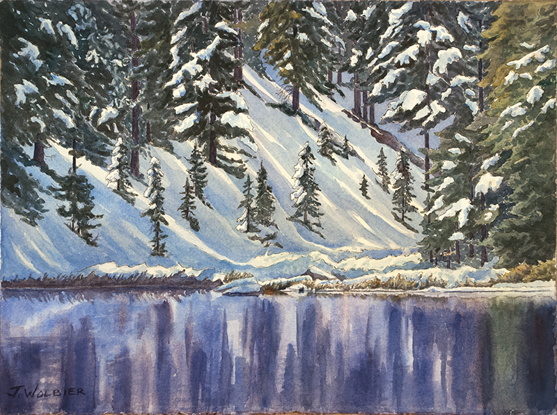 Lake Irene RMNP is a pen and ink with watercolor