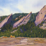 The Flatirons is a pen and ink with watercolor.