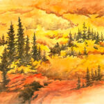 Indian Peaks Fall Color is a pen and ink with watercolor.