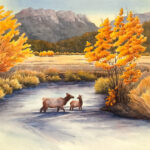 Moraine Park, RMNP is a pen and ink with watercolor.