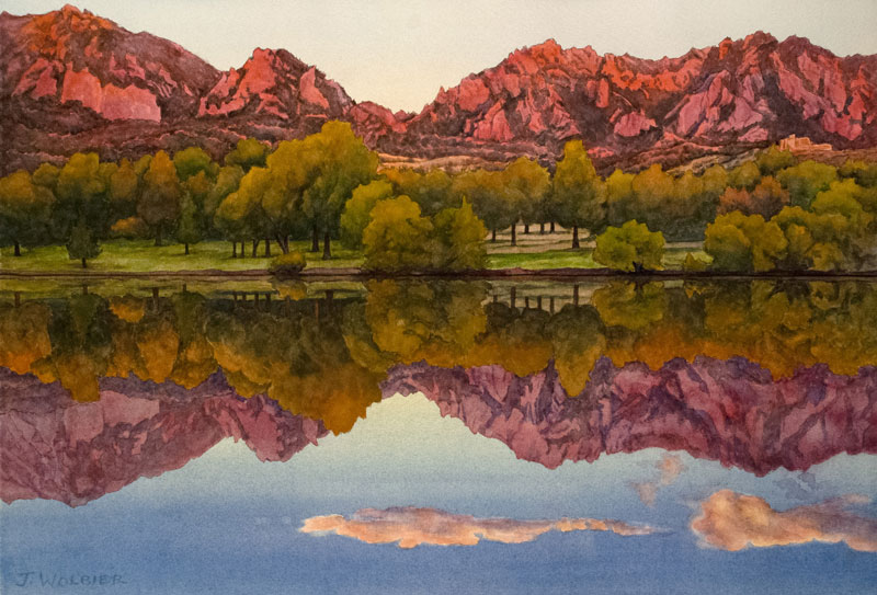 Viele Lake is a pen and ink with watercolor.
